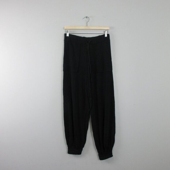FP Free People Beach Women Knit Pants S Black Lounge Pull On Balloon Jogger 450 - Picture 1 of 13